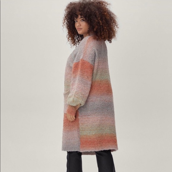 NASTYGAL Faded Striped Oversized Cardigan - Picture 4 of 5